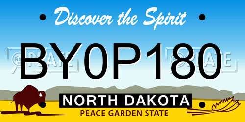 BY0P180 North Dakota License Plate