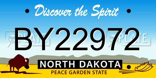 BY22972 North Dakota License Plate