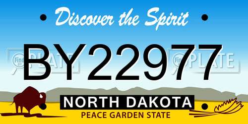 BY22977 North Dakota License Plate