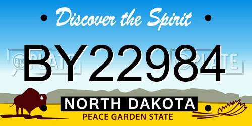 BY22984 North Dakota License Plate
