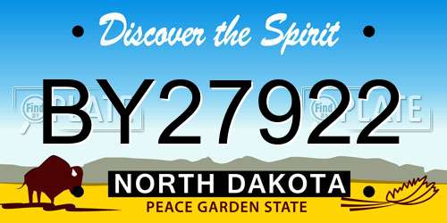BY27922 North Dakota License Plate