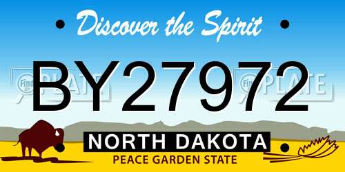 BY27972 North Dakota License Plate