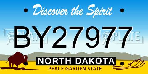 BY27977 North Dakota License Plate
