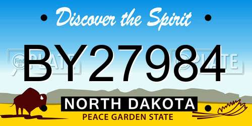 BY27984 North Dakota License Plate