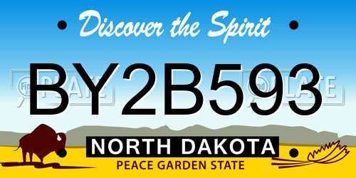 BY2B593 North Dakota License Plate