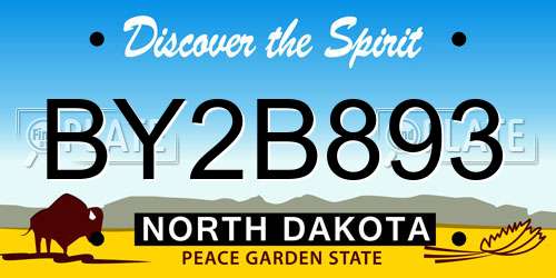 BY2B893 North Dakota License Plate