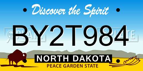 BY2T984 North Dakota License Plate