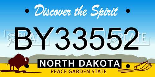 BY33552 North Dakota License Plate