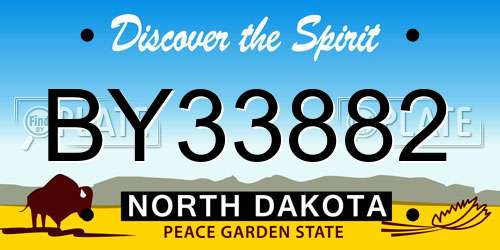 BY33882 North Dakota License Plate