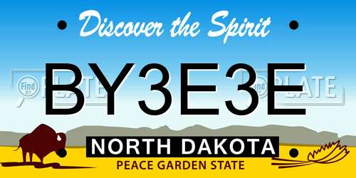BY3E3E North Dakota License Plate