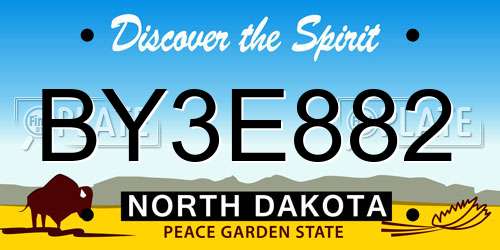 BY3E882 North Dakota License Plate