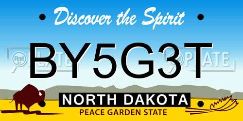 BY5G3T North Dakota License Plate