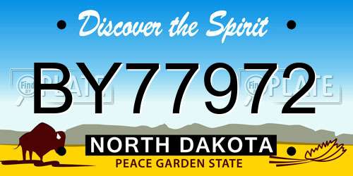 BY77972 North Dakota License Plate
