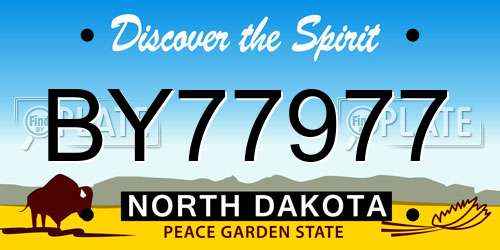 BY77977 North Dakota License Plate