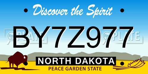 BY7Z977 North Dakota License Plate