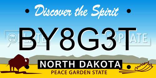 BY8G3T North Dakota License Plate