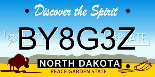 BY8G3Z North Dakota License Plate