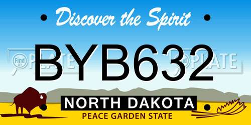 BYB632 North Dakota License Plate