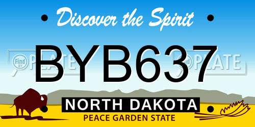 BYB637 North Dakota License Plate
