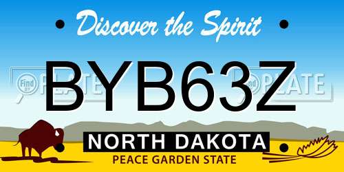 BYB63Z North Dakota License Plate