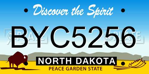 BYC5256 North Dakota License Plate