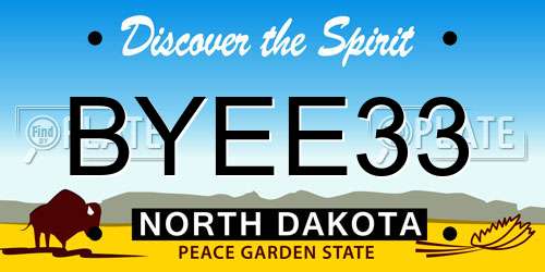 BYEE33 North Dakota License Plate