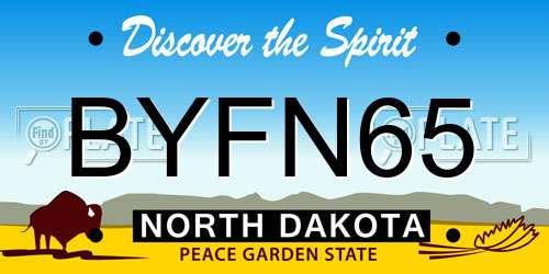 BYFN65 North Dakota License Plate