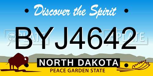 BYJ4642 North Dakota License Plate
