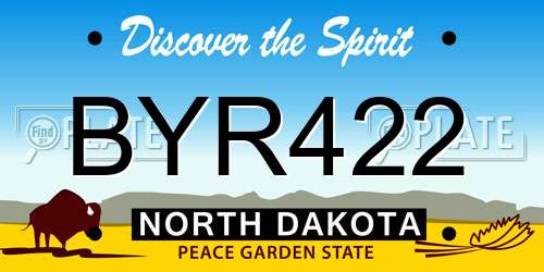 BYR422 North Dakota License Plate