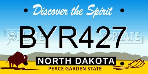BYR427 North Dakota License Plate