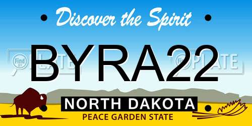BYRA22 North Dakota License Plate