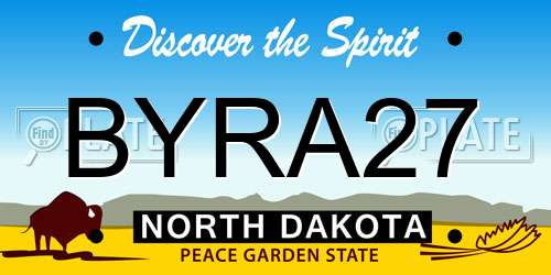 BYRA27 North Dakota License Plate