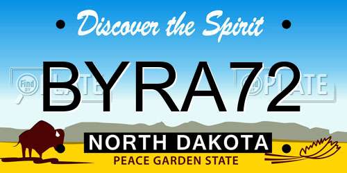 BYRA72 North Dakota License Plate