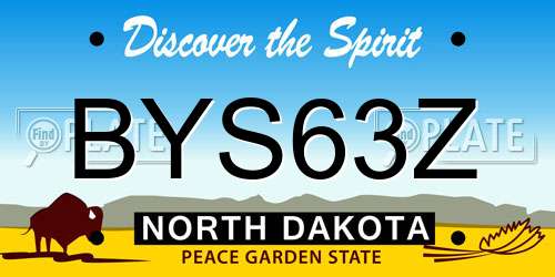 BYS63Z North Dakota License Plate