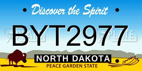 BYT2977 North Dakota License Plate
