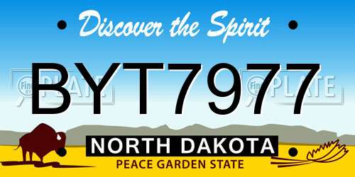 BYT7977 North Dakota License Plate