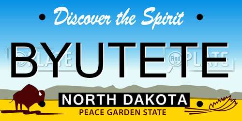 BYUTETE North Dakota License Plate