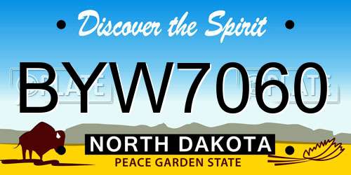 BYW7060 North Dakota License Plate