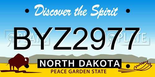 BYZ2977 North Dakota License Plate