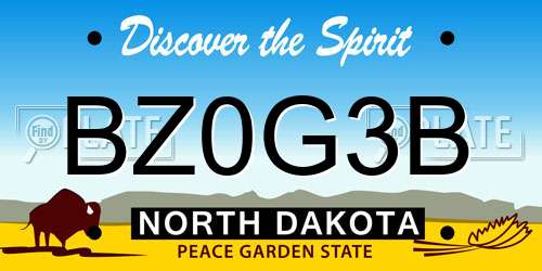 BZ0G3B North Dakota License Plate