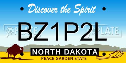 BZ1P2L North Dakota License Plate