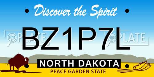 BZ1P7L North Dakota License Plate
