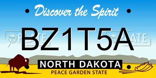 BZ1T5A North Dakota License Plate