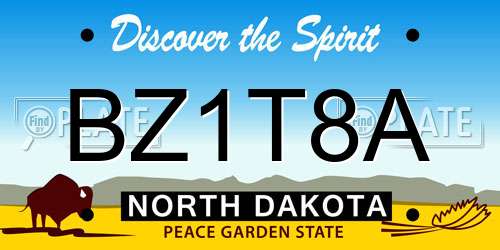 BZ1T8A North Dakota License Plate