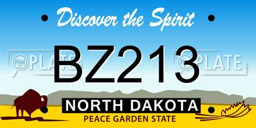 BZ213 North Dakota License Plate