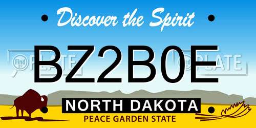 BZ2B0E North Dakota License Plate