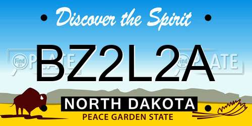 BZ2L2A North Dakota License Plate