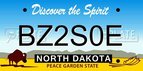 BZ2S0E North Dakota License Plate