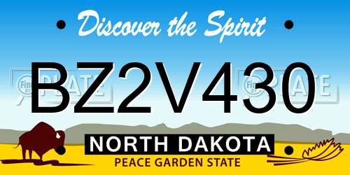 BZ2V430 North Dakota License Plate