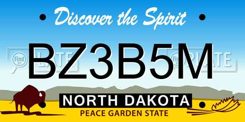 BZ3B5M North Dakota License Plate